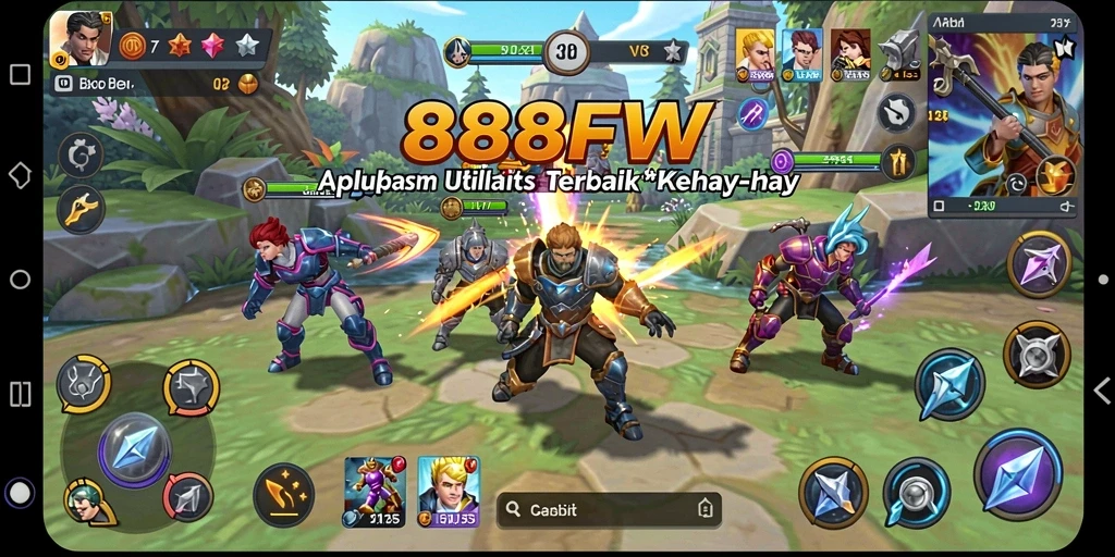Tampilan antarmuka utama aplikasi 888FW dengan fitur-fitur Utility.