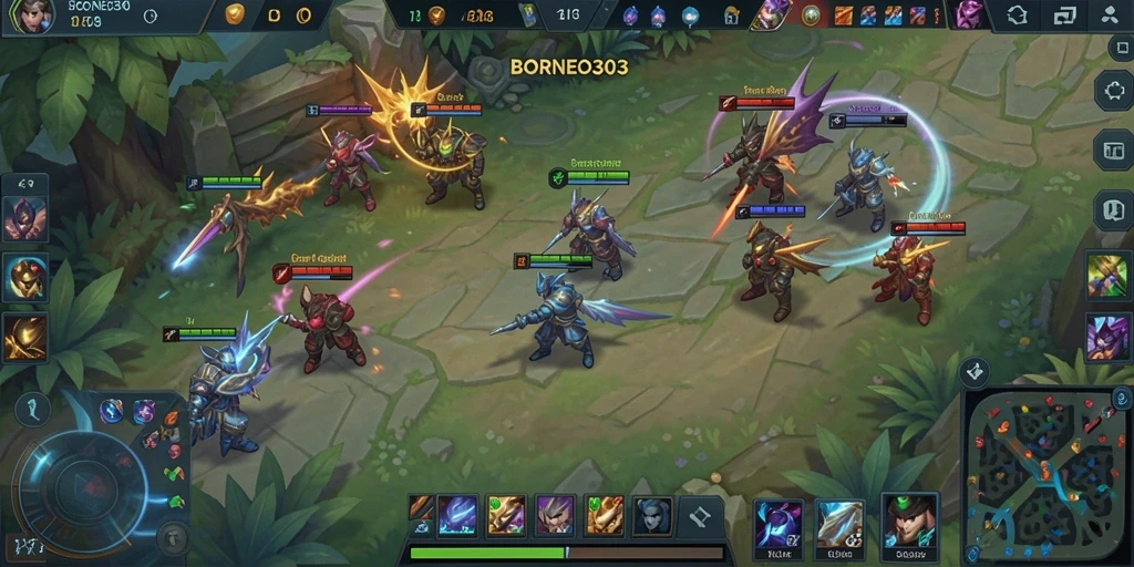 Screenshot gameplay BORNEO303 yang menunjukkan aksi seru dalam pertempuran.