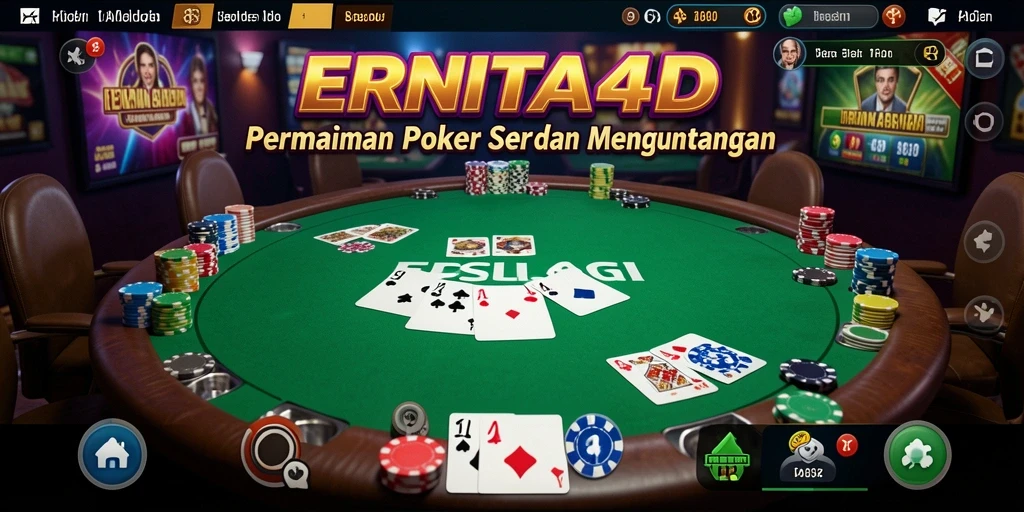 Tangkapan layar utama ERNITA4D menampilkan permainan Poker yang seru dan menegangkan.