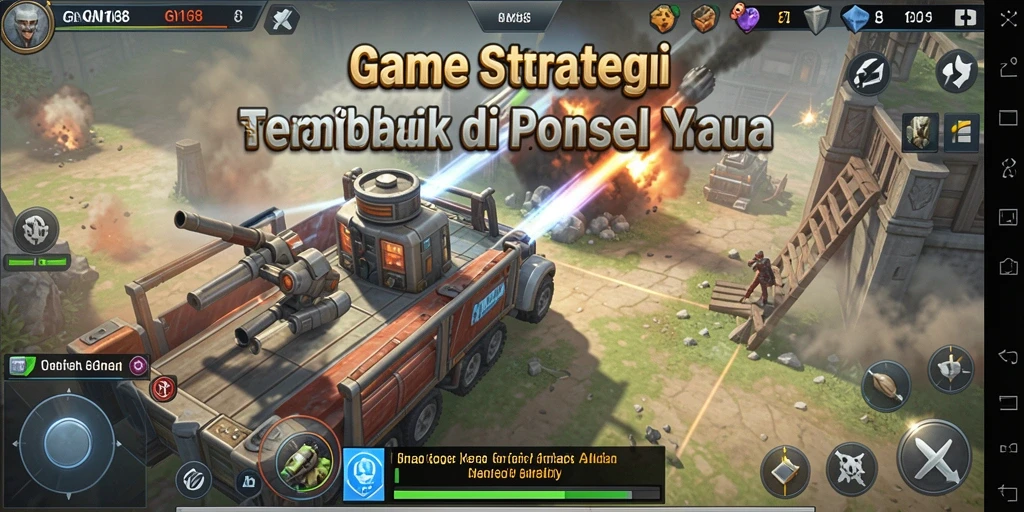 Screenshot utama GN168 yang menampilkan pertarungan strategi mendebarkan.