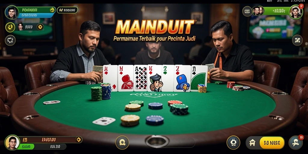 Screenshot gameplay MAINDUIT menampilkan suasana Poker yang seru dan kompetitif.