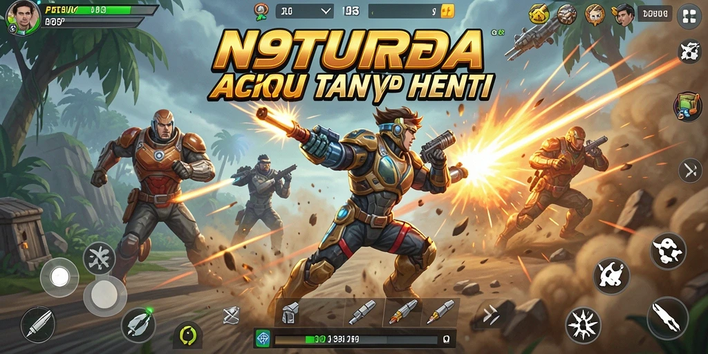 Screenshot N9TURBO menunjukkan aksi mendebarkan di dalam permainan.