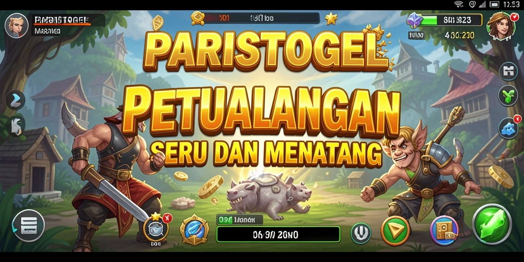 Tangkapan layar utama PARISTOGEL menampilkan aksi seru di dunia petualangan.