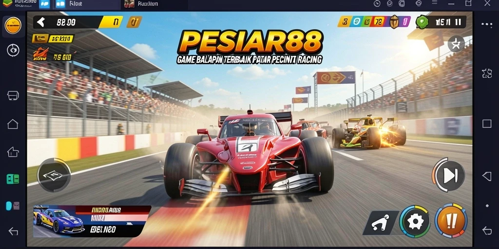 Tampilan gameplay Racing yang mendebarkan dan penuh aksi.