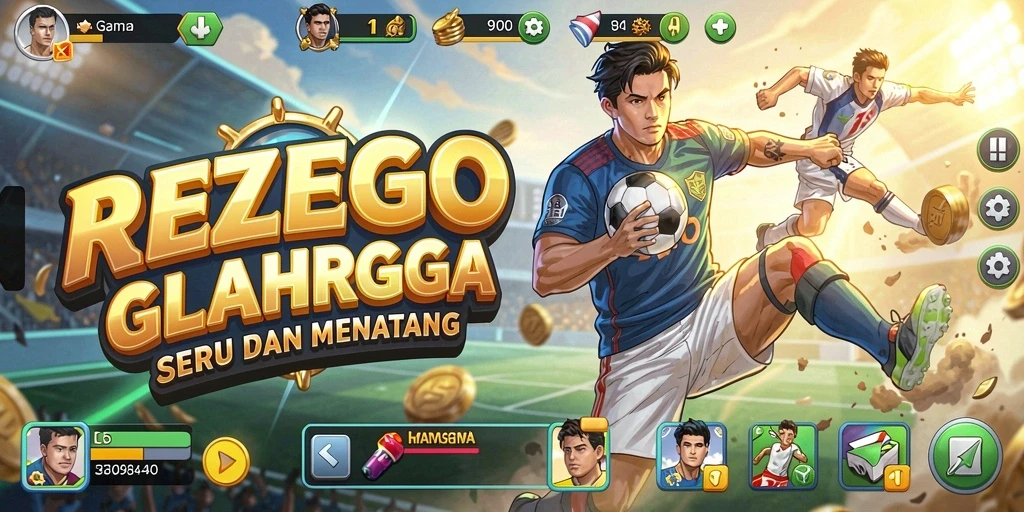 Screenshot gameplay REZEGO menampilkan aksi olahraga yang mendebarkan.