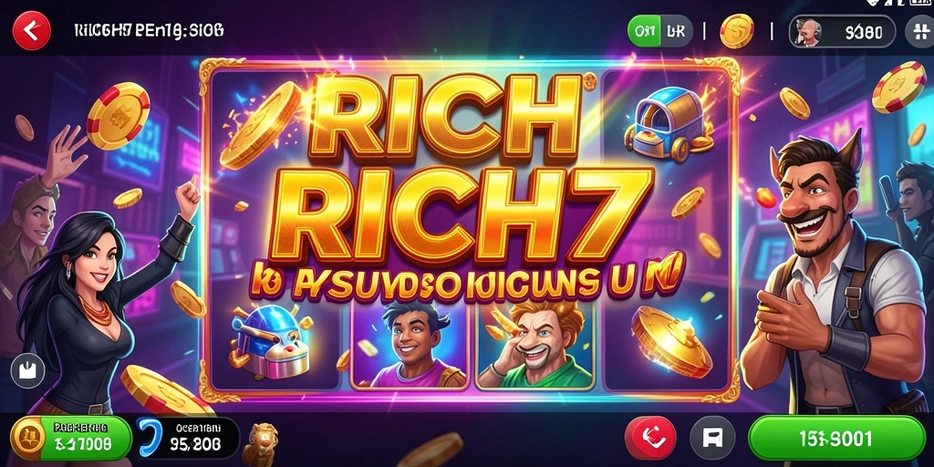 Tampilan gameplay RICH7 yang menarik dan penuh warna.