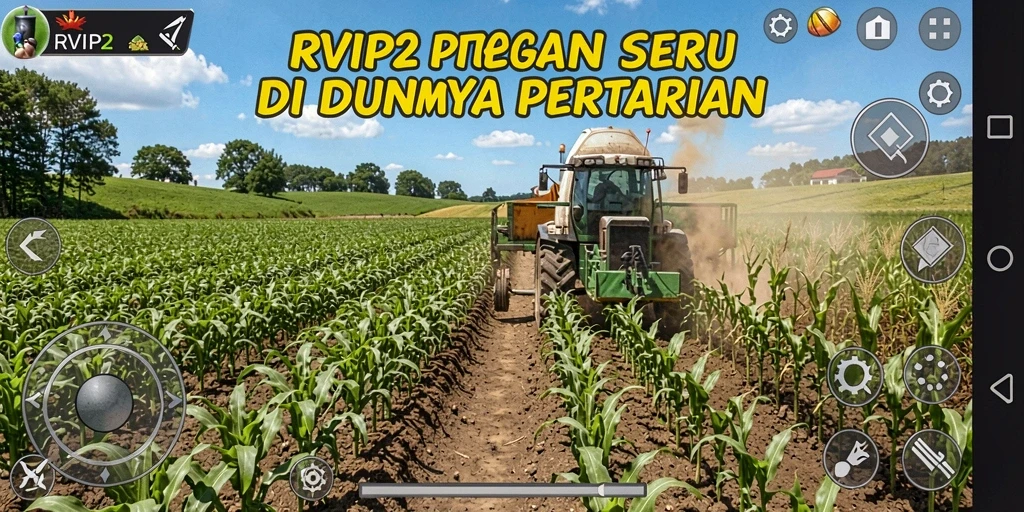 Screenshot gameplay <strong>RVIP2</strong> yang menunjukkan aktivitas bertani yang seru dan menyenangkan.