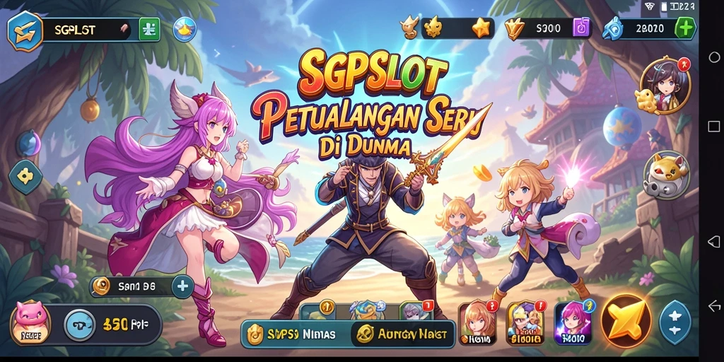 Tampilan gameplay SGPSLOT dengan nuansa anime yang kaya.