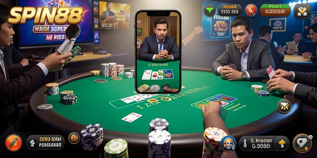 Tampilan gameplay SPIN88 yang seru dan realistis dalam permainan Poker.