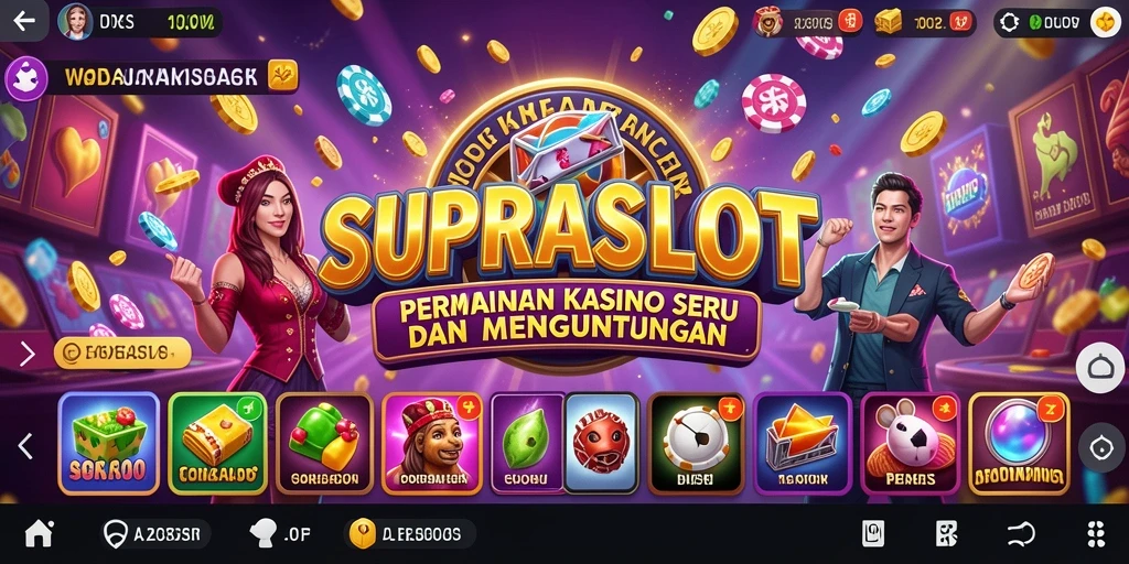 Tampilan gameplay mendebarkan di SUPRASLOT dengan berbagai slot menarik.