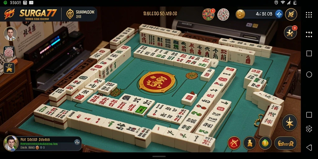 Screenshot gameplay SURGA77 menampilkan momen seru permainan Mahjong.