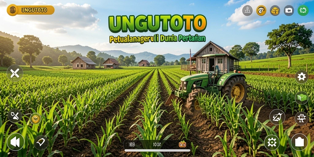 Gameplay UNGUTOTO menampilkan aktivitas bertani yang seru dan interaktif.