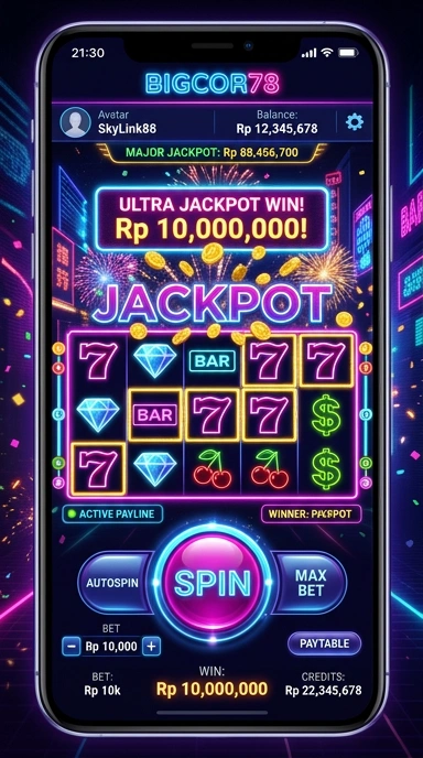 Tampilan aplikasi bigcor78 yang sederhana dan menarik.
